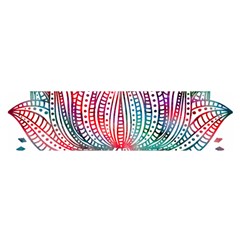 Lotus Feathers Boho Watercolor Oblong Satin Scarf (16  X 60 ) by 99art