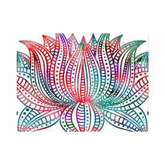 Lotus Feathers Boho Watercolor Premium Plush Fleece Blanket (mini) by 99art