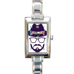 Party Hat Cartoon Rectangle Italian Charm Watch by 99art