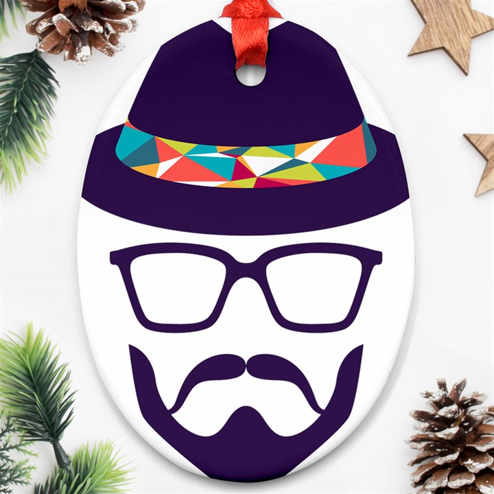 Party Hat Cartoon Ornament (Oval)