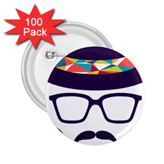 Party Hat Cartoon 2 25  Buttons (100 Pack)  by 99art