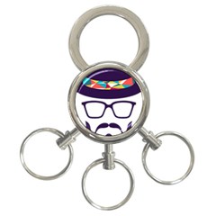 Party Hat Cartoon 3-ring Key Chain by 99art