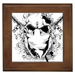 Graphic-design-vector-skull Framed Tile by 99art