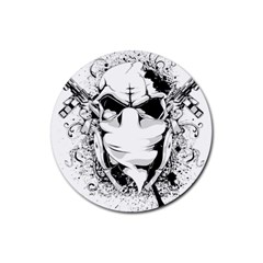 Graphic-design-vector-skull Rubber Round Coaster (4 Pack) by 99art