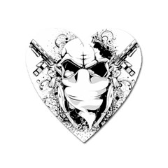 Graphic-design-vector-skull Heart Magnet by 99art