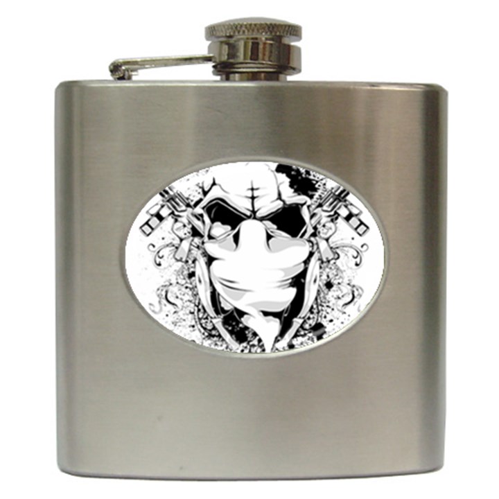 Graphic-design-vector-skull Hip Flask (6 oz)