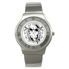 Graphic-design-vector-skull Stainless Steel Watch