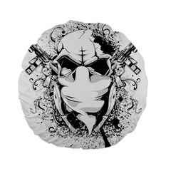 Graphic-design-vector-skull Standard 15  Premium Flano Round Cushions by 99art