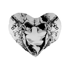 Graphic-design-vector-skull Standard 16  Premium Flano Heart Shape Cushions by 99art