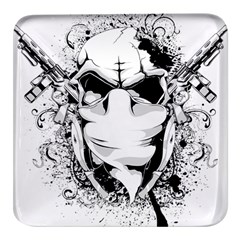 Graphic-design-vector-skull Square Glass Fridge Magnet (4 Pack) by 99art