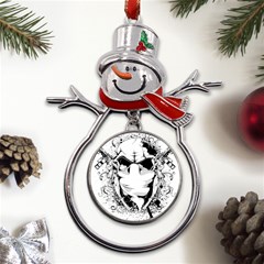 Graphic-design-vector-skull Metal Snowman Ornament