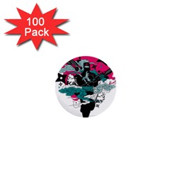 Japan Ninja-japanese-samurai-color- 1  Mini Buttons (100 Pack)  by 99art