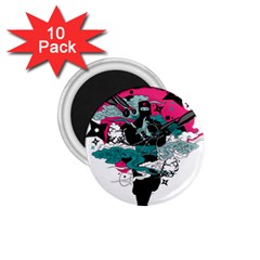 Japan Ninja-japanese-samurai-color- 1 75  Magnets (10 Pack)  by 99art