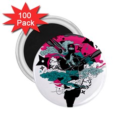 Japan Ninja-japanese-samurai-color- 2 25  Magnets (100 Pack)  by 99art