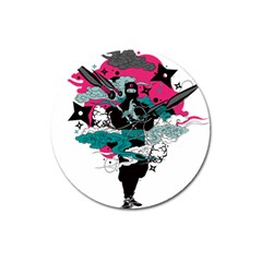 Japan Ninja-japanese-samurai-color- Magnet 3  (round) by 99art