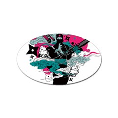 Japan Ninja-japanese-samurai-color- Sticker Oval (100 Pack) by 99art