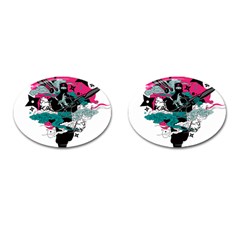 Japan Ninja-japanese-samurai-color- Cufflinks (oval) by 99art