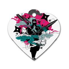 Japan Ninja-japanese-samurai-color- Dog Tag Heart (two Sides)