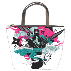 Japan Ninja-japanese-samurai-color- Bucket Bag by 99art