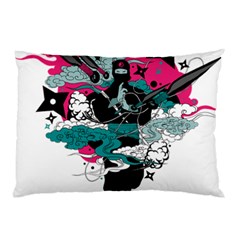 Japan Ninja-japanese-samurai-color- Pillow Case (two Sides) by 99art