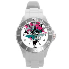 Japan Ninja-japanese-samurai-color- Round Plastic Sport Watch (l) by 99art