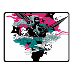 Japan Ninja-japanese-samurai-color- Two Sides Fleece Blanket (small) by 99art