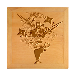 Japan Ninja-japanese-samurai-color- Wood Photo Frame Cube by 99art