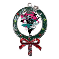 Japan Ninja-japanese-samurai-color- Metal X mas Lollipop With Crystal Ornament by 99art