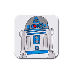 Technology-clip-art-r2d2 Rubber Square Coaster (4 Pack) by 99art