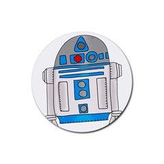 Technology-clip-art-r2d2 Rubber Coaster (round) by 99art