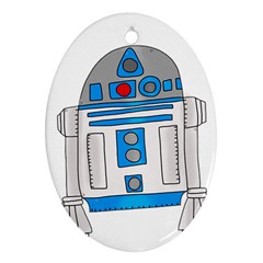 Technology-clip-art-r2d2 Oval Ornament (two Sides) by 99art