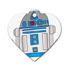 Technology-clip-art-r2d2 Dog Tag Heart (two Sides) by 99art