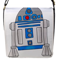 Technology-clip-art-r2d2 Flap Closure Messenger Bag (s) by 99art