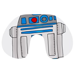 Technology-clip-art-r2d2 Travel Neck Pillow by 99art