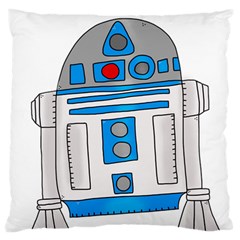 Technology-clip-art-r2d2 Large Premium Plush Fleece Cushion Case (one Side) by 99art