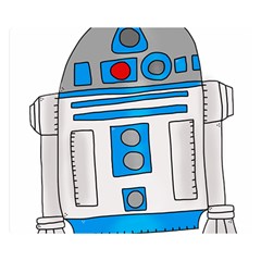 Technology-clip-art-r2d2 Two Sides Premium Plush Fleece Blanket (small) by 99art