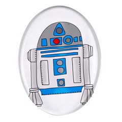 Technology-clip-art-r2d2 Oval Glass Fridge Magnet (4 Pack) by 99art