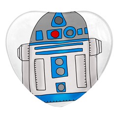 Technology-clip-art-r2d2 Heart Glass Fridge Magnet (4 Pack)