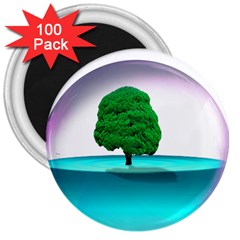 Crystal-ball-sphere-cartoon Color Background 3  Magnets (100 Pack) by 99art