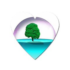 Crystal-ball-sphere-cartoon Color Background Heart Magnet by 99art