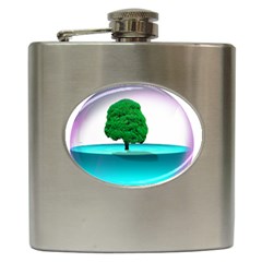 Crystal-ball-sphere-cartoon Color Background Hip Flask (6 Oz) by 99art