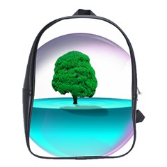 Crystal-ball-sphere-cartoon Color Background School Bag (large) by 99art