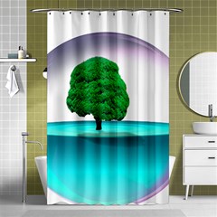 Crystal-ball-sphere-cartoon Color Background Shower Curtain 48  X 72  (small)  by 99art