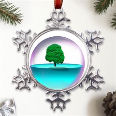 Crystal-ball-sphere-cartoon Color Background Metal Large Snowflake Ornament