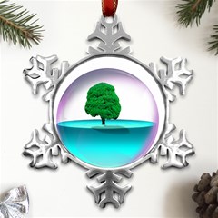 Crystal-ball-sphere-cartoon Color Background Metal Small Snowflake Ornament