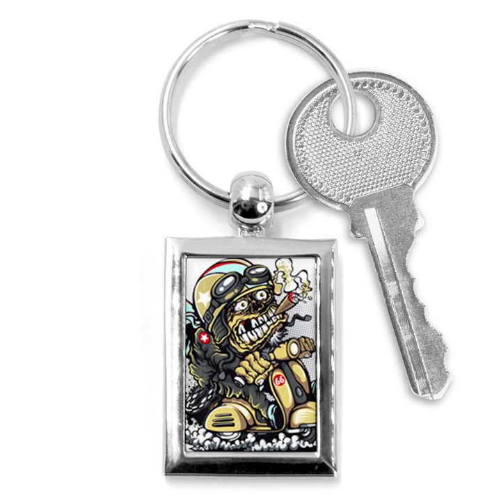 Scooter-motorcycle-boot-cartoon-vector Key Chain (Rectangle)