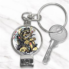 Scooter-motorcycle-boot-cartoon-vector Nail Clippers Key Chain by 99art