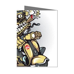 Scooter-motorcycle-boot-cartoon-vector Mini Greeting Cards (pkg Of 8)