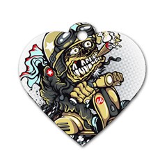 Scooter-motorcycle-boot-cartoon-vector Dog Tag Heart (two Sides) by 99art