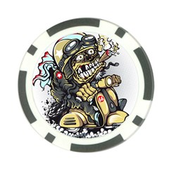 Scooter-motorcycle-boot-cartoon-vector Poker Chip Card Guard by 99art